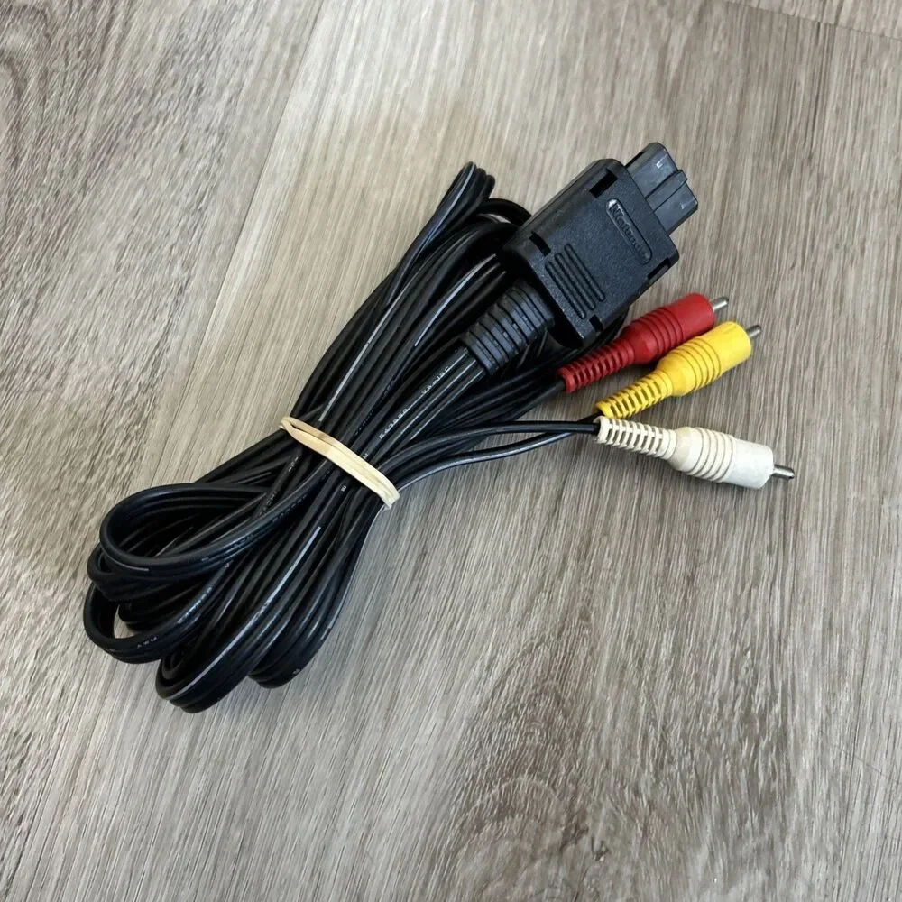 Official Super Nintendo SNES Gamecube N64 AV Video Cable RCA Black OEM Works